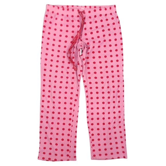 flirtitude Other - Women's Flirtitude Fleece Pink Polka Dot PJ's Pajama Pants Lounge Large